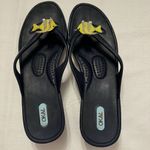 OKAL Womens Flip Flop Sandals Navy Blue / Yellow Tropical Fish Size M 8 Photo 5