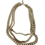 BaubleBar  Gold Tone Multi Strand Chain Link Necklace Flat 3 Sizes Adj  26"+2.5" Photo 2