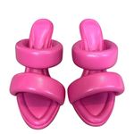 Alexandre Birman Hot Pink Lilla Leather Slide Sandals Heels Size 8.5 IT 38.5 Photo 1