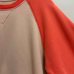 MOTHER The Boost Crop Crewneck Pullover Sweatshirt Orange Tan Size S Photo 3