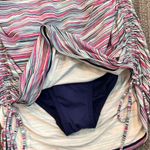 Lands End Swim Dress Striped One Piece Swimsuit Swimdress 12 Pink Photo 4