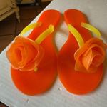 Bamboo  Women's Orange and Yellow Sandals Photo 1