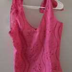 Women's Medium/Large Ruffle Babydoll Top Pink Bow 🎀 Sleeve‎ Tie At The Shoulder Photo 0