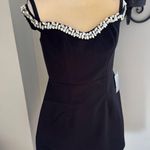 Monique Lhuillier Blaire Embellished Off the Shoulder Minidress, Black 4 NWT Photo 1