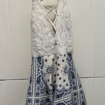 Solaris  Blue and White Patterned Romper Photo 0