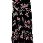 RIHOAS Women's Floral Tiered Midi Dress Black Pink Sweetheart Neckline Small NWT Photo 0