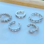 5 Pieces Silver Tone Ear Cuff Set Photo 0