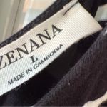 Zenana  One Piece Romper Jumpsuit Women’s Large Stretch Black/White Striped Photo 2