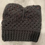 Handmade Crochet Cat Animal Ear Beanie Hat Cozy Ribbed Brim Stretch Winter Hat Photo 5