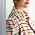 Marc Jacobs  Checked Wool Double Breasted‎ Peacoat Size Medium Photo 2