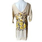 Anthropologie MEADOW RUE Plena Peppered Polka Dot Floral Yellow Shift Dress Size 10 Photo 3