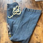 Ed Hardy  Vintage Y2K Flare Jeans  Embroidery Size 28 Photo 4