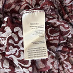 Anthropologie By  Jacquard Peasant Blouse Medium Wine Burgundy Cropped Photo 5