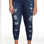 Elite Jeans Trendy Distressed Dark Blue Women's Jeans Photo 0