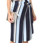 J.O.A. White Striped Wrap Skirt Photo 0
