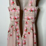 BCBGMAXAZRIA  Pink Embroidered floral Tulle Asymmetrical Cocktail Evening Dress 0 Photo 9