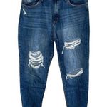SO  High Rise Mom Jeans Distressed Medium Wash Denim Size 17 Photo 0