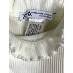 ZARA Limited Contour Collection Ruffle Spaghetti Strap Rib Bodysuit XS Cream Photo 7