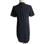 Cupcakes and Cashmere  Shift Dress S Blue Squares Pockets Short Sleeve V Neck Photo 3