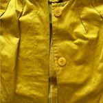 Lafayette 148 Women's Mustard Button-Up Blouse Jacket Size 6 Satin 3/4 Sleeve Photo 2