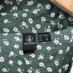 Volcom wrapsicle green floral crop top waist tie along sleeve Small (4/6) NWT Photo 5