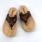 Skechers Skecher Cali Womens Beaded Slip On Flat Flip Flop Thong Sandals Brown Size 7 Photo 1