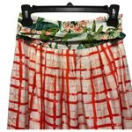 Maeve  Anthropologie County Fair Red Checked Pleated A-Line Skirt Size 0 Photo 3