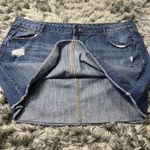 Old Navy  Denim Skirt‎ Women 20 Distressed Raw Hem Medium Wash Boho Coquette Photo 7