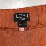 Loft  Ann Taylor Plus Size 22W Orange/Brown Wide Leg Crop Pants Photo 3
