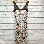 Elie Tahari Tahari Arthur S. Levine Pink Floral Silk Blend Dress Brown Trim [Size‎ 12] Photo 3
