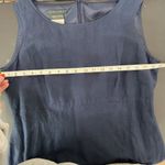 Laura Ashley Vtg Sz 12 Dress Linen Blend Midi Lagenlook Sleeveless Classic Navy Photo 10