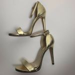 Topshop  Gold Ankle Strap Heeled Sandal Photo 2