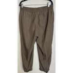 Chico's  Womens 2 US Large Brown Cuffed Pants Pull On Elastic Waist Pockets Preppy Photo 1