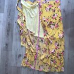 Hummingbird Ruffled Wrap Maxi Skirt Yellow Floral  Photo 4
