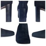Anne Klein Black Suede Knee High Boots 85 mm Block Heel Size 11 Medium Vintage Photo 7