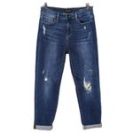 Judy Blue Slim Fit Jeans Dark Wash Stretch Denim Cuffed Distressed Women's 7/28 Photo 1