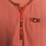 Woolrich  Red Waffle Knit Thermal Top w/ Red Plaid Accents Size SM Photo 2