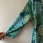 Pattyboutik Sz S Green Stretch V Neck Wrap Blouse Belted Long Sleeves Photo 4