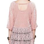 Free People Velvet Lace Fortune Teller Top - Dusty Blush Pink - Small Photo 5