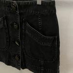 Coach : Black Denim Button Front Mini Skirt- pockets-100% cotton- 2 Photo 11