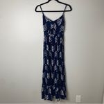 Aerie American Eagle Navy Blue Cut-out Smocked Back Maxi Dress XS Photo 1