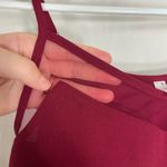 EUC Goory women’s dark red mesh bordered adjustable strap loose tank top medium Photo 4