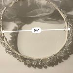 Edge Crystal Pearl Crown w White Rolled  Veil Similated Photo 4