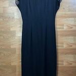 WNY Size 8 VINTAGE Maxi Black Dress w/Black Mesh and Pearls and a Back Zipper Photo 0