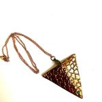Coppertone triangle rhinestone pendant necklace Photo 5