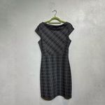 Banana Republic  Black Plaid Midi Sheath Dress Sz 6 Photo 1