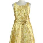 Eshakti Women’s Plus Dress Fit Flare Ruched Waist Yellow Floral Size 14/16 Photo 0