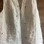 Joules Juliette Top 100% Linen Size 2 Small Top Sleeveless V Neck UK Blue Photo 3