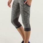 Lululemon Crop pants leggings size 8 black gray Run For Fun athletic wear Photo 0