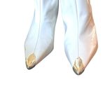 Schutz Knee High Leather Boots Metal Pointed Toe White 9.5 Photo 1